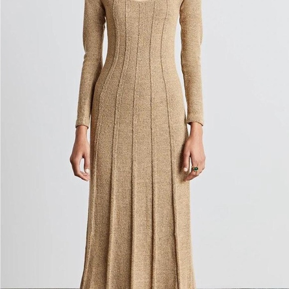 Who What Wear Collection Evelyne Seamed Midi Dress in Fawn Size XS - Picture 2 of 3